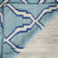 Tapis en laine / coton tissé à la main à plat Rodgers en ivoire / bleu clair-570073871