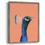 «Peach Peacock Portrait I», reproduction encadrée - bois massif-5629013