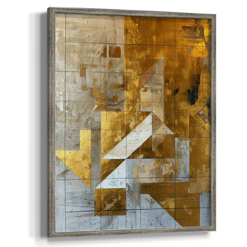 Reproduction encadrée ABSTRACT Series XCV III - bois massif, H 30 po x l 24 po