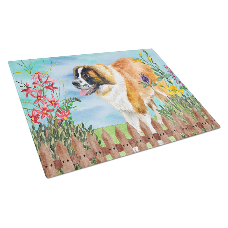 Planche à découper à ressorts en verre trempé caroline, Saint-Bernard