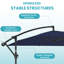 Parasol en porte-à-faux avec contrepoids 96 po x 96 po Beeram-975648480