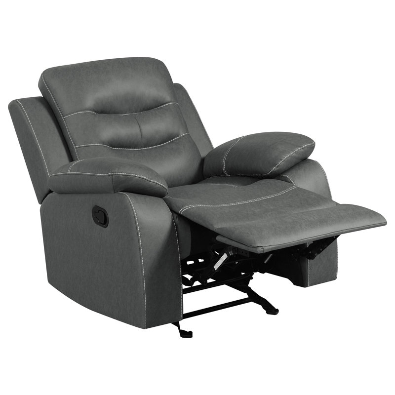 Fauteuil oscillant inclinable rembourré Cardona gris foncé