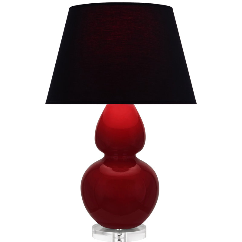 Double Gourd Table Lamp, Daisy Glazed/Silver, Pearl
