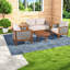Ensemble de canapé de patio unique à 4 places, design moderne en bois d'acacia pour le jardin et le balcon