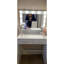 Meuble-lavabo blanc avec lumières, miroir et rangement à 2 niveaux, grand tiroir - meuble de rangement pour chambre à coucher, tiroir contemporain
