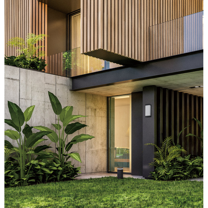 LED Wall Light, 18" H x 8" W x 3.25" D, Black