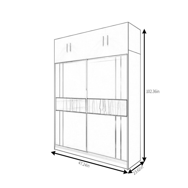 Ferrante, H 102,36 po x l 47,24 po x P 23,62 po