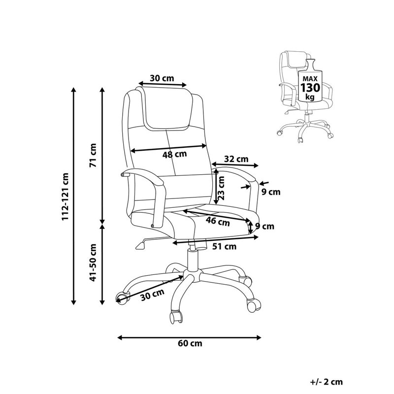 Marlow Home Co. Executive Chair with Headrest, Brown