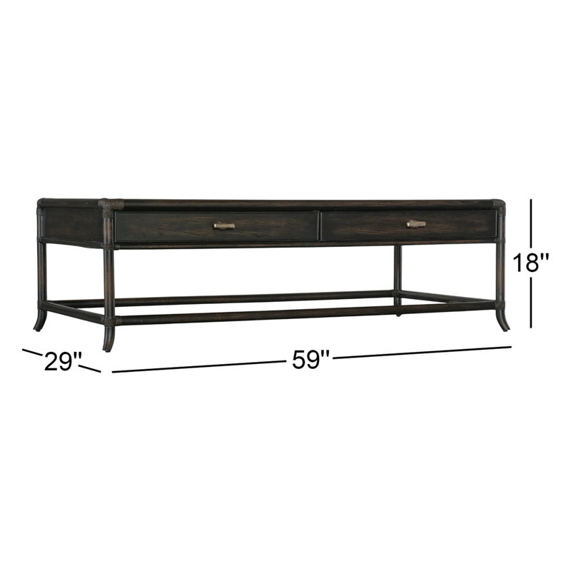 Retreat Pole Rattan Cocktail Table, Black Sand