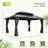 Double Roof Hardtop Metal Patio Gazebo with Curtains and Netting-110377480-110377479-110377481