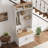 Entryway Hall Tree With Bench And Storage, 5-in-1 Farmhouse Coat Rack With 7 Hooks, Bench With Coat Rack With Storage Shelves For Hallway, Hallway, White-1954476948