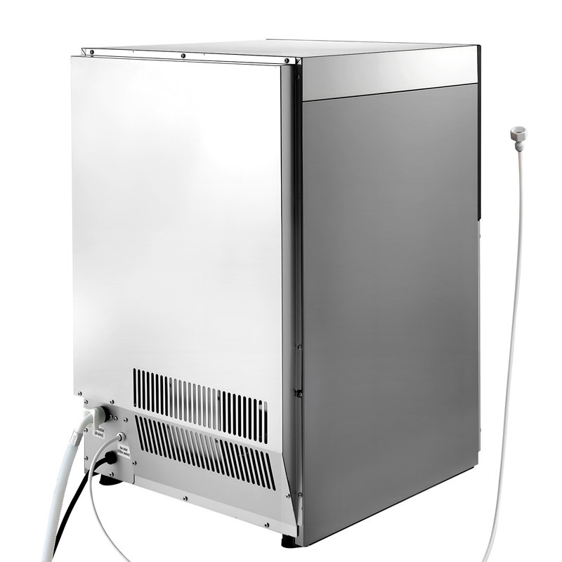 Machine à glaçons commerciale, 200 lb / 24 h avec capacité de rangement de 50 lb, encastrée / autoportante / sous le comptoir, machine à glaçons en acier inoxydable avec affichage DEL et autonettoyante, pour bar maison