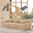114''Soft And Fluffy Plush Fabric,Modular Sectional Sofa Couches,Ergonomic Design With Ottoman And Throw Pillows,Full-Compression Vacuum Packaging Buckle Connection,For Home Theater,Light Khaki-133870322-133870332