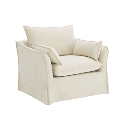 Shane Beige Linen Chair W/2 Pillows
