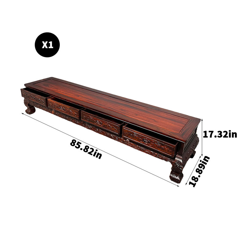 Crédence en bois massif à double face, H 17,32 po x L 85,82 po x l 18,89 po