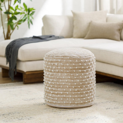 Hartlyn 18" Wide Round Pouf Ottoman by Langley Street