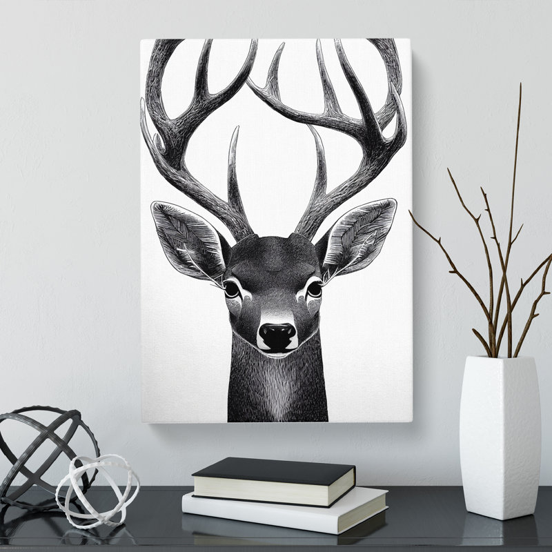 Tuscola Face Of A Deer - Wrapped Canvas, 50cm H x 35cm W x 3cm D