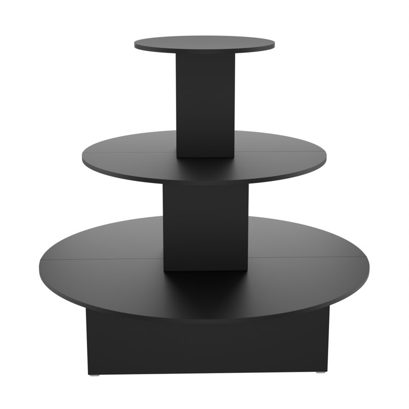 Table de présentation ronde en bois noir l 48 po x P 48 po x H 42 po, Noir