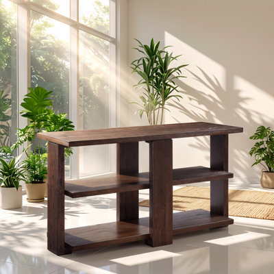 Niamey 52" W x 18" D x 28" H Ash Veneer 2-Shelf Sofa Table
