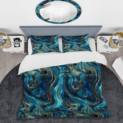 Ensemble de housse de couette Blue Gold