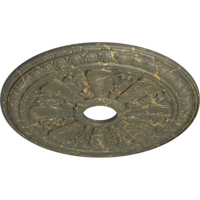 Médaillon de plafond Endurathane Bristol, DE 23 1/2 po x P 3 7/8 po x P 1 po (convient aux auvents jusqu'à 3 7/8 po), finition craquelée d'hamamélis peinte à la main