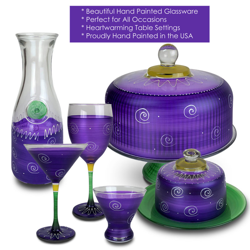Carafe en verre péruvienne Splendor Hannover, Mauve