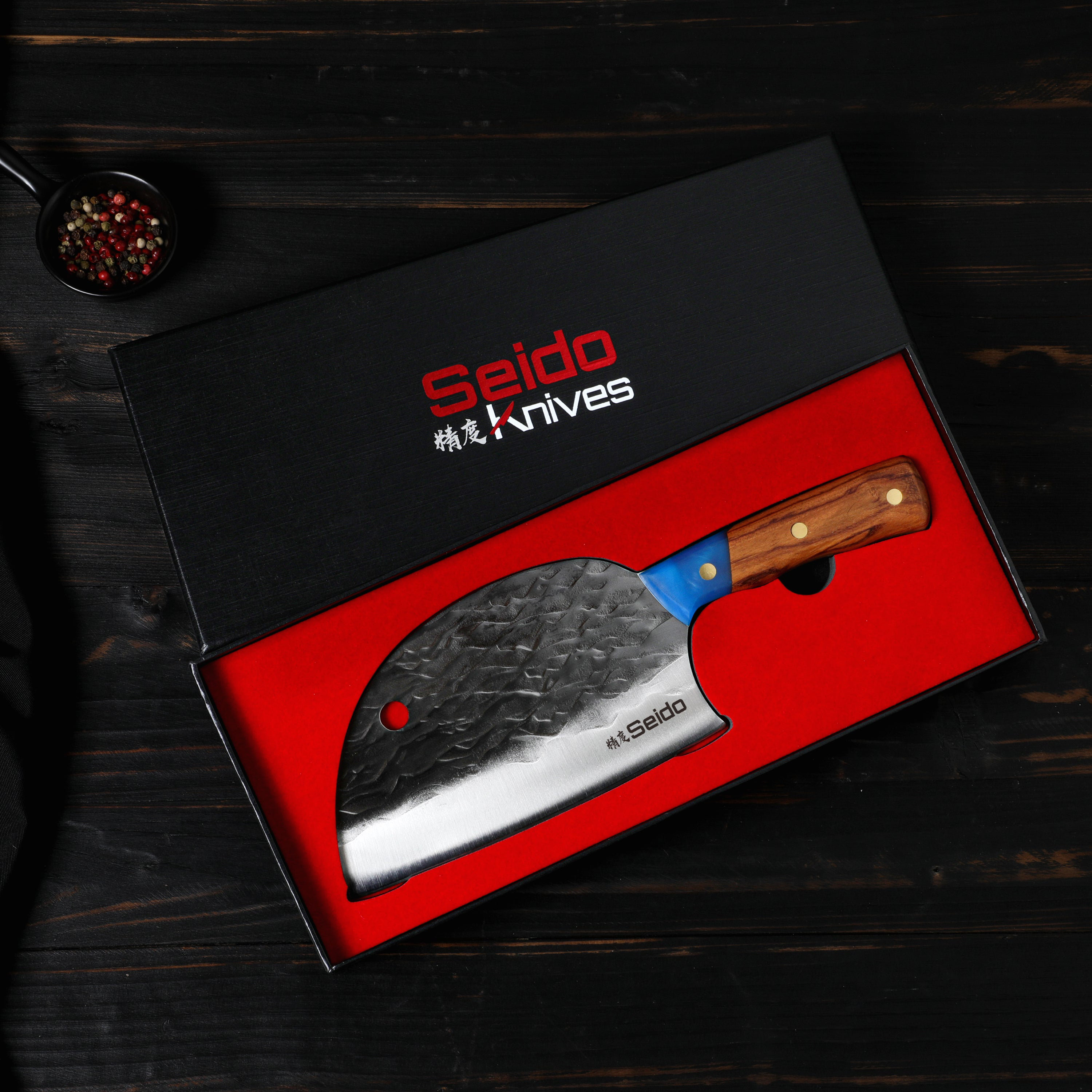 Seido Knives Kaiyo Cleaver Knife - High-Carbon Stainless Steel Blade ...