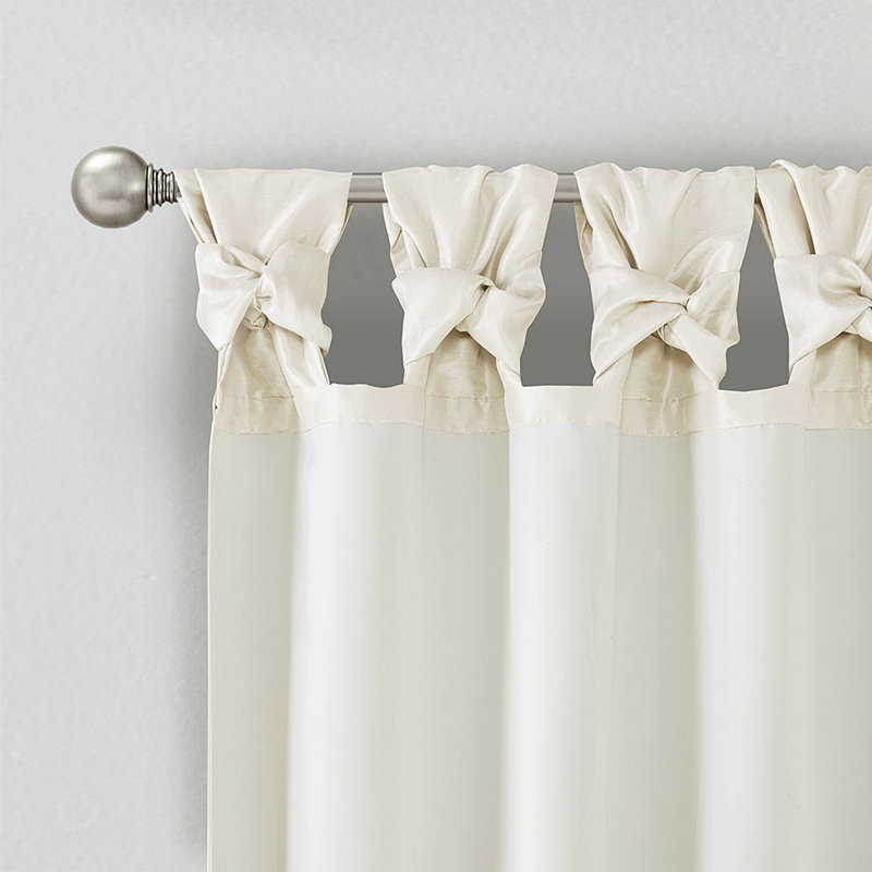 Twist Tab Lined Window Curtain Panel 50X84", White, 50.03" W x 84.03" L