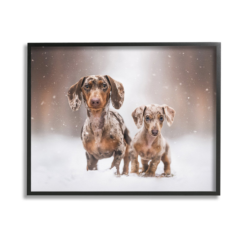 «Jouant des chiots dans la neige», estampe numérique de Natalie Grosse, Estampe numérique Farmhouse, H 11 po x l 14 po