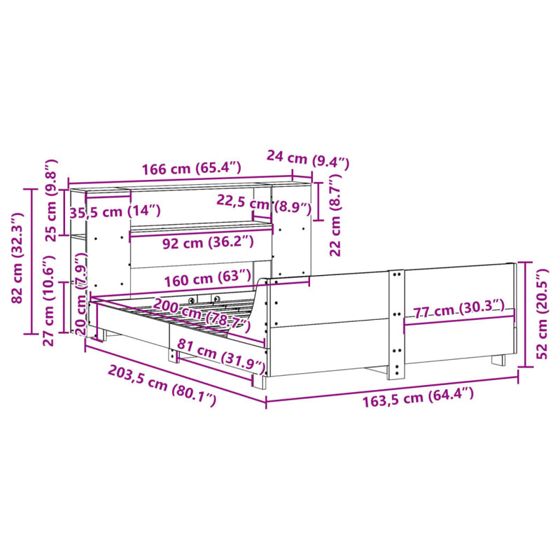 Dollman Bed, White, 160cm W x 200cm L