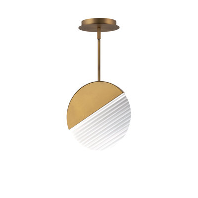 Luminaire suspendu en laiton vieilli à DEL Crescent