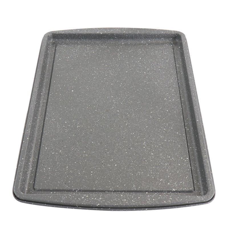 Oster 3-Piece Gray Speckle Carbon Steel Non-Stick Cookie Sheet Set