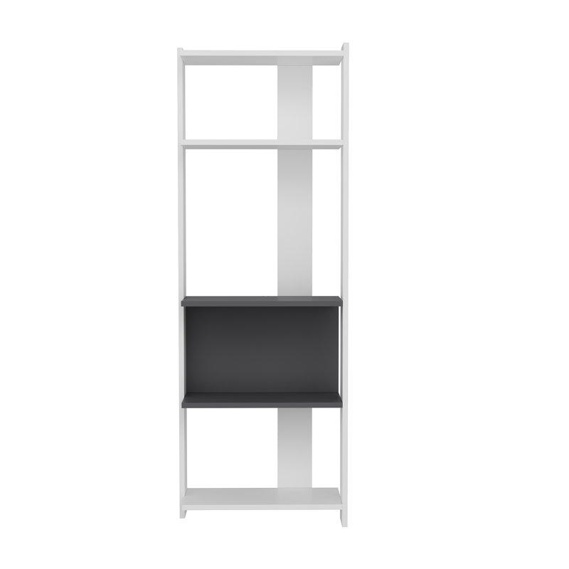 Bizzell 4 Tier Geometric Bookcase Modern Display Unit for Living Room or Home Office, 165cm H x 59cm W x 26cm D