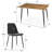 Izzat 4-Person Dining Set with 47" D Rectangular Table and Chenille Chairs-2050251726