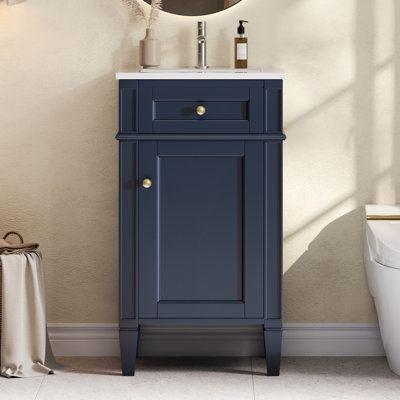 Ensemble de meuble-lavabo autoportant 18 po avec lavabo en céramique 18 po