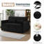 Canapé-lit convertible 3-en-1, canapé-lit futon double en velours avec dossier réglable, sac de rangement et coussin-1659485601