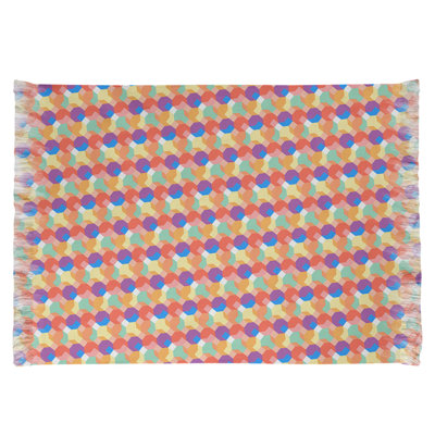 Mauve octogones/jaune/brun Tapis décoratif