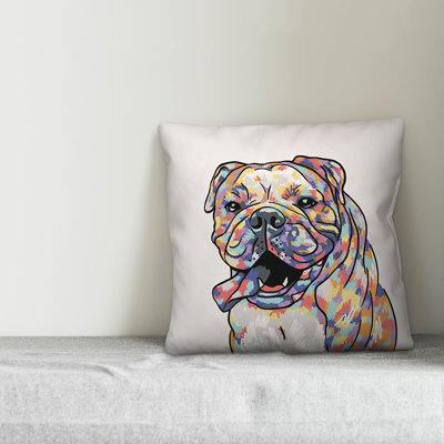  Bulldog Throw Pillow