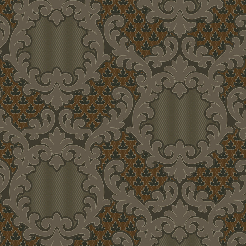 Shadow Leaf Damask - Tapestry Tones Wallpaper