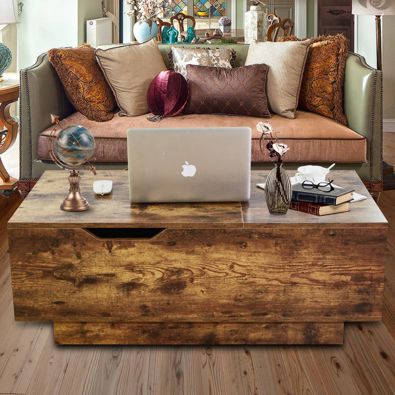 Table basse avec rangement Brynlin, Noyer