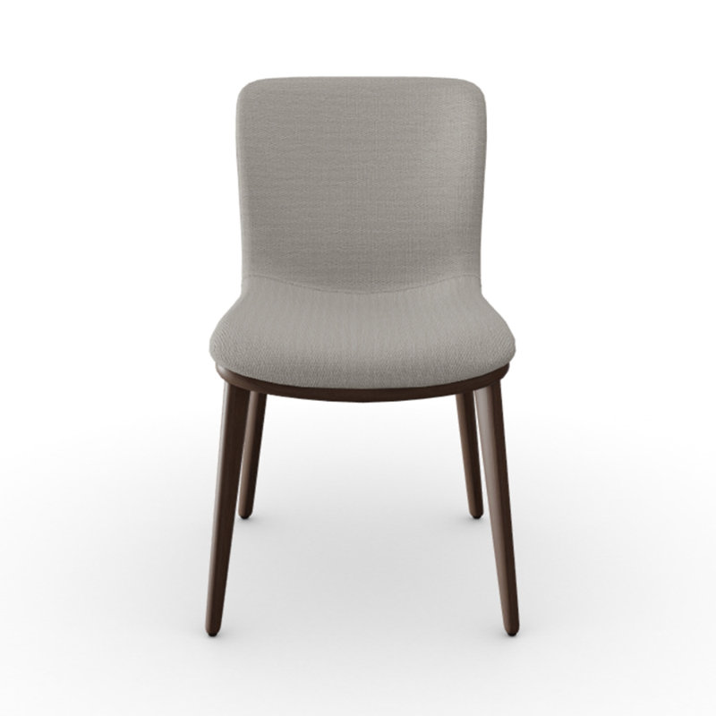 Annie Upholstered Dining Chair with Wooden Legs, Sand, Smoke
