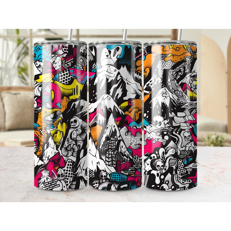 Choose Handmade Tumblers 591ml Vacuum Insulated Stainless Steel (18/8) Travel Tumbler with Straw