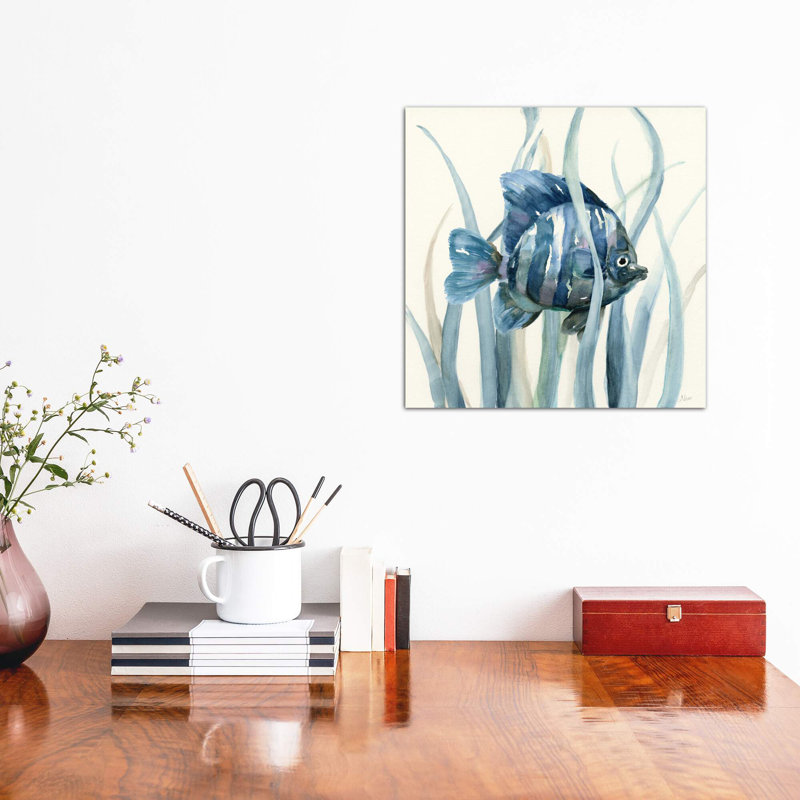 Fish In Seagrass I by Nan - Wrapped Canvas Painting, 66.04 cm H x 66.04 cm W x 3.175 cm D