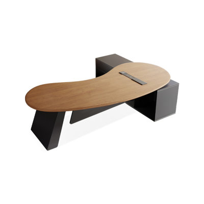 Bureau de direction avec tiroirs brun clair et noir