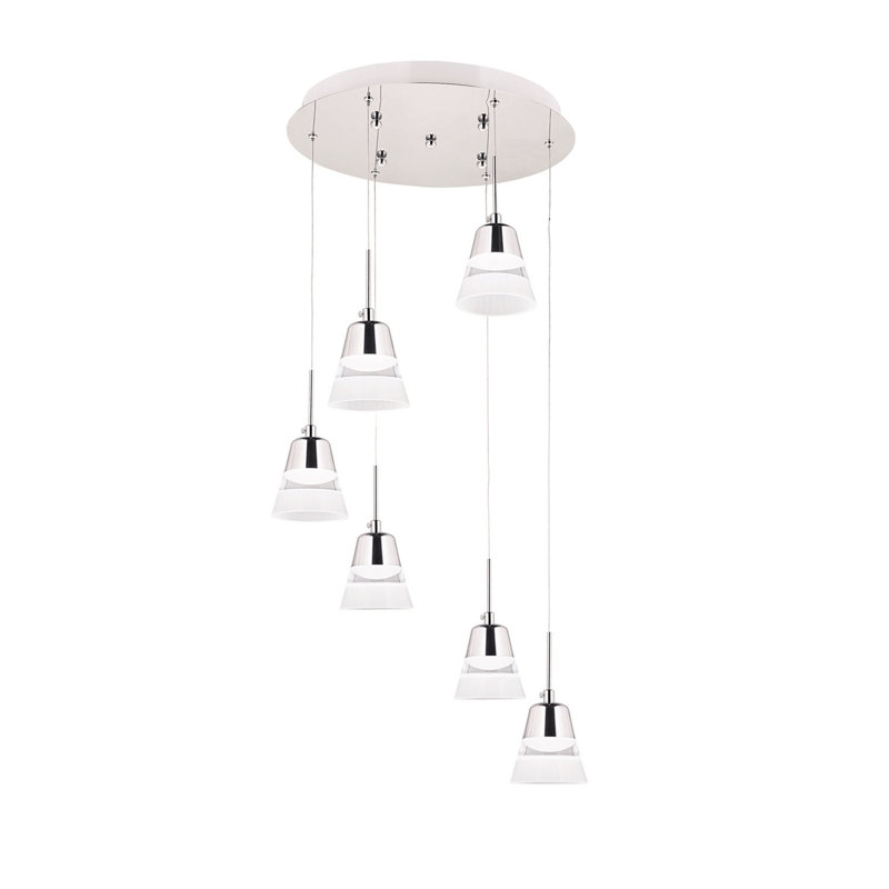 Luminaire suspendu en forme de cloche à 6 lumières DEL