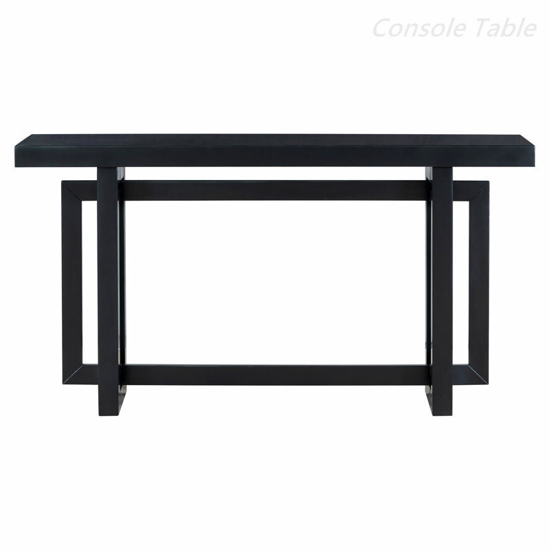 Thedrick 59" Extra Long Entryway Table Console Table,Entryway table,Hoyer table with wood frame, Black