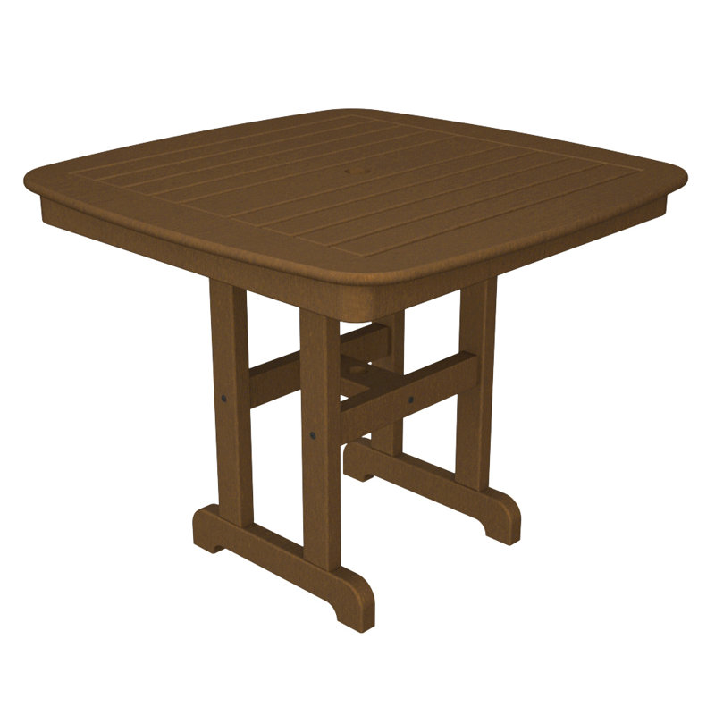 Table de salle à manger POLYWOOD, Teck foncé, H 29 po x L 36,75 po x l 36,75 po