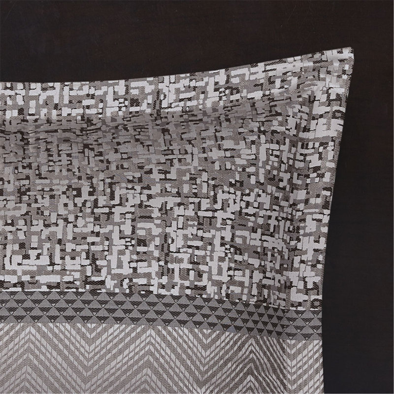 Ensemble d'édredon 7 pièces jacquard gris / taupe grand, Grand édredon et 6 pièces supplémentaires