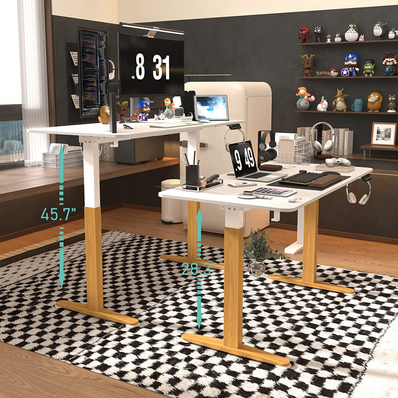 Hukam Metal Base Computer Desk, White
