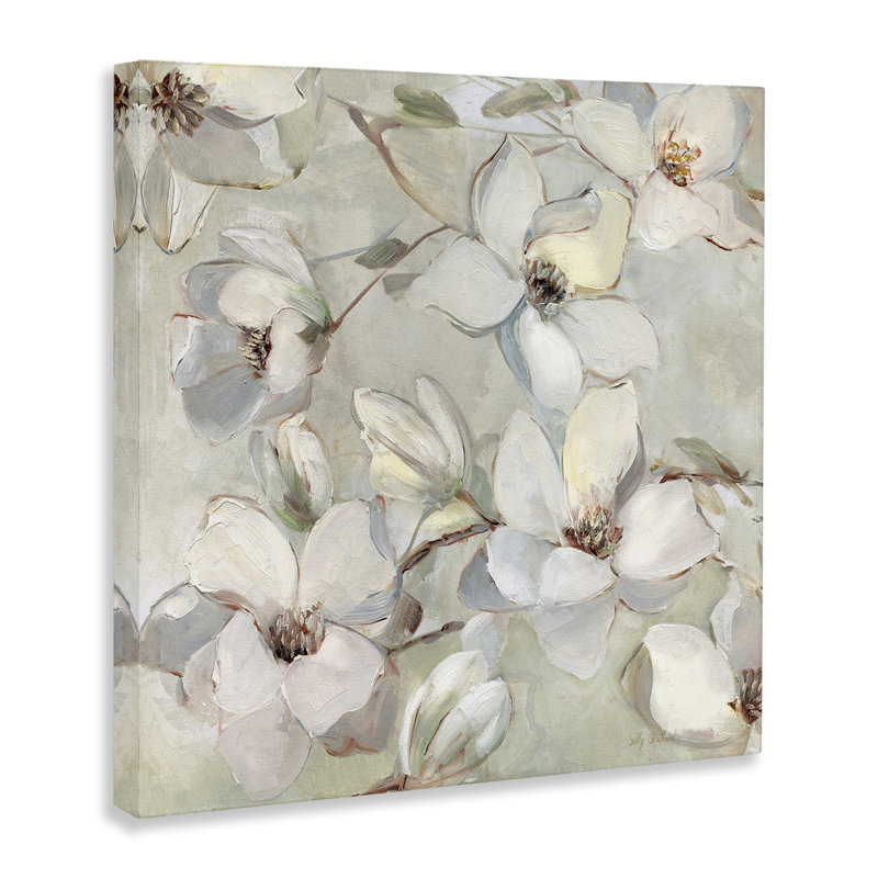 Art mural sur toile, "Delicate Flower Petals in Neutrals", par Sally Swatland, H 24 po x l 24 po